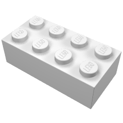 Lego Brick 2 x 4 / Glow in Dark White