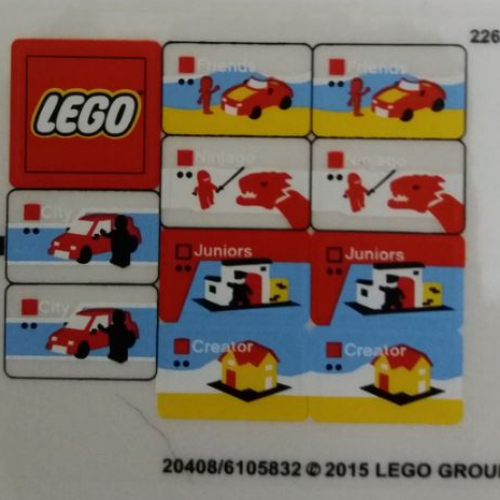 Lego Sticker Sheet for Sets 40145-1, 40305-1, 40359-1 / [No Color/Any Color]