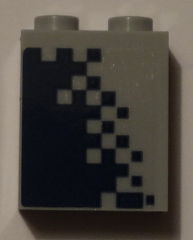 Lego Brick 1 x 2 x 2 with Inside Stud Holder with Dark Blue Pixelated Gradient Pattern Model Right Side (Sticker) - Set 60197