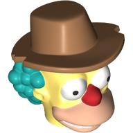 Lego Minifig Head Special, Simpsons, Krusty the Clown with Hat / Bright Light Yellow
