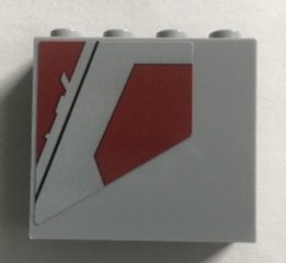 Lego Panel 1 x 4 x 3 with Side Supports - Hollow Studs with Black Line and Dark Red Pattern Model Left Side (Sticker) - Set 75157