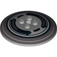 Lego Dish 6 x 6 Inverted (Radar) with Solid Studs and AT-TE Print [Solid Studs]
