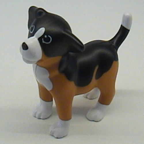 Lego Scala, Animal, Dog Puppy with White Chest, Black Back Print (Sniff)