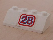 Lego Slope 45 2 x 4 with '28' Pattern (Sticker) - Set 5521