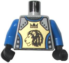 Lego Torso Castle Knights Kingdom II Lion with Crown Pattern / Blue Arms / Black Hands