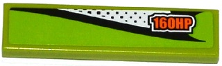 Lego Tile 1 x 4 with Black Dots and '160HP' Pattern Model Left Side (Sticker) - Set 60058