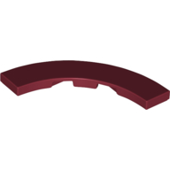 Lego Tile 4 x 4 Curved, Macaroni / Dark Red