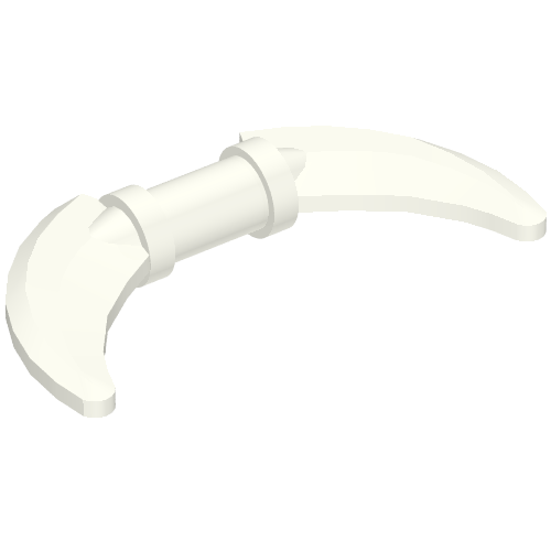 Lego Weapon Scythe / Hook with Double Blades / White