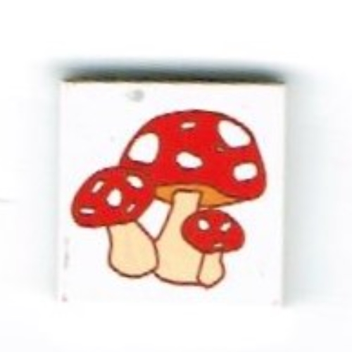 Lego Tile 2 x 2 with Toadstool (Mushroom) Cluster Print