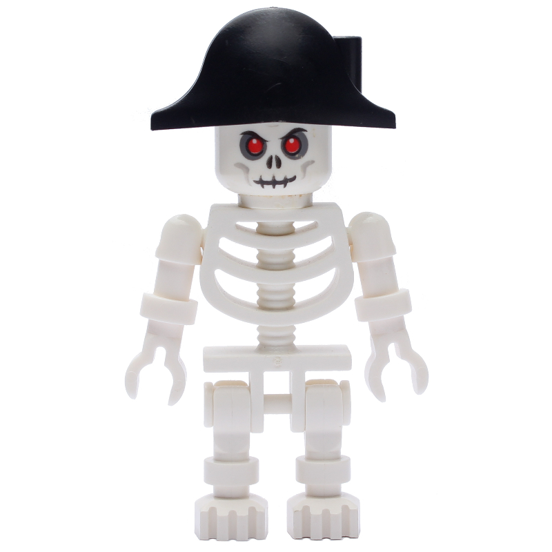 Lego Skeleton, Red Eyes, Bicorne Hat