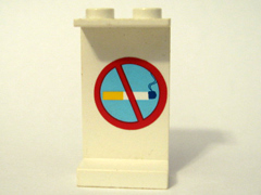Lego Panel 1 x 2 x 3 - Solid Studs with No Smoking Pattern on Inside (Sticker) - Set 1808