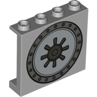 Lego Panel 1 x 4 x 3 with Safe Door Print / Light Bluish Gray