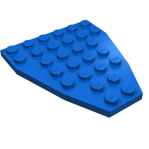 Lego Wedge Plate 7 x 6 Boat Bow without Stud Notches / Blue