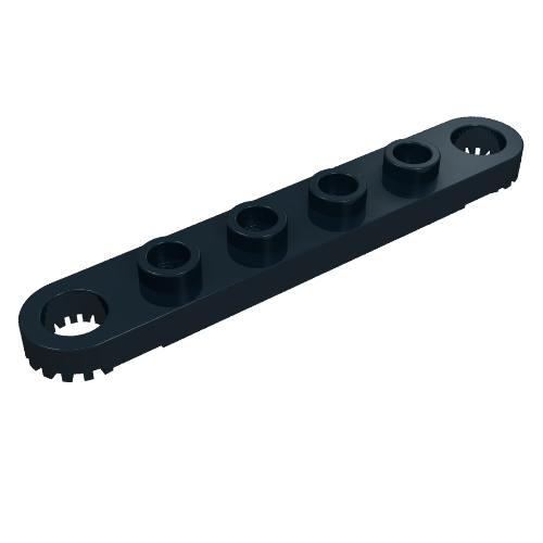 Lego Technic Plate 1 x 6 with Toothed Ends / Black