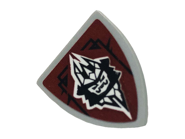 Lego Minifigure, Shield Triangular Short with Emperor on Dark Red Background, Left Lines Down Pattern (Sticker) - Set 70678