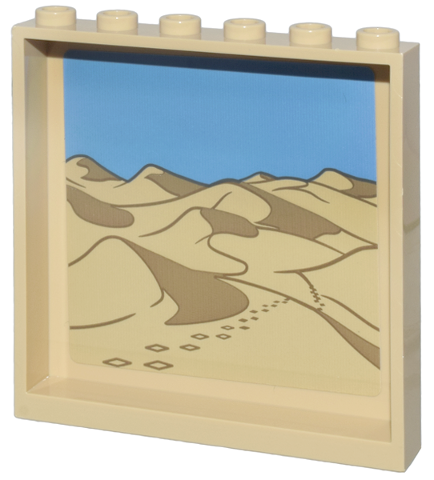 Lego Panel 1 x 6 x 5 with Tan Desert, Dark Tan Dunes and Footprints and Medium Blue Sky Pattern (Sticker) - Set 76218