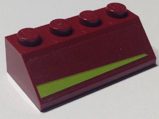 Lego Slope 45 2 x 4 with Lime Triangle Pattern Model Right Side (Sticker) - Set 7751