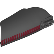 Lego Large Figure Limb Cover, Armor with Ball Joint Socket and 2 Holes with Dark Red Stripes print