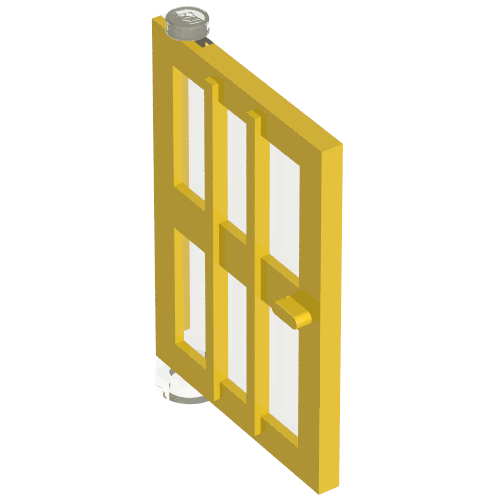 Lego Door 1 x 4 x 5 Left with 6 Panes / Yellow