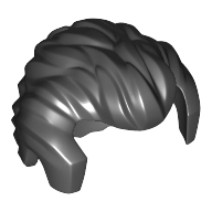 Lego Hair Short Swept Back with Sideburns and Widow's Peak / Black