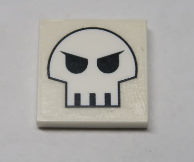 Lego Tile 2 x 2 with Skull Pattern (Sticker) - Set 10192