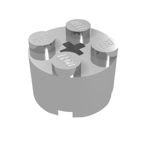Lego Brick Round 2 x 2 with Axle Hole / Chrome Silver