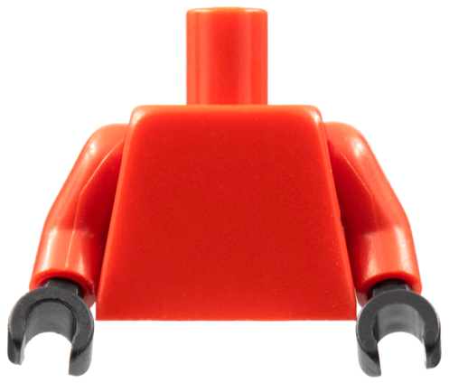 Lego Torso Plain / Red Arms / Black Hands
