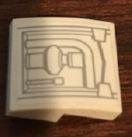 Lego Slope, Curved 2 x 2 x 2/3 with SW Wiring and Machinery Pattern (Sticker) - Set 75244 / White