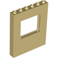 Lego Panel 1 x 6 x 6 with Window / Tan
