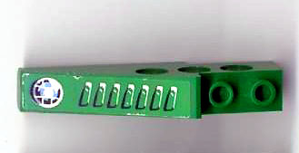 Lego Technic Slope 6 x 1 x 1 2/3 with Headlight and Air Intake Pattern Right (Sticker) - Set 8213 / Green