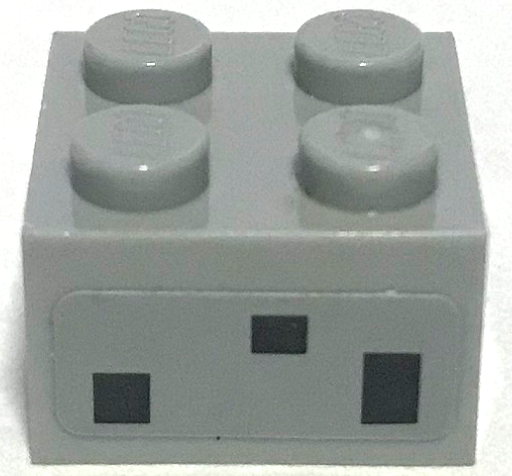 Lego Brick 2 x 2 with 3 Black Rectangles Pattern (Sticker) - Set 75826