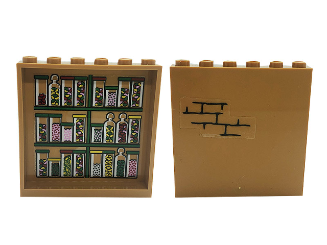 Lego Panel 1 x 6 x 5 with Bricks on Outside and Jars and Candy on Inside Pattern (Stickers) - Set 76388