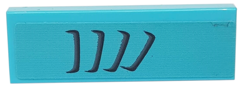 Lego Tile 1 x 3 with Black and Dark Bluish Gray Air Vents on Medium Azure Background Pattern Model Right Side (Sticker) - Set 76898
