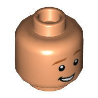 Lego Minifig Head Hercules, Dark Orange Eyebrows and Chin Contour, Smile / Fierce Print