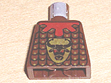 Lego Torso Castle Knights Kingdom Bull's Head, Studded Armor, Red Collar Pattern / Brown