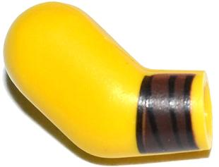Lego Arm, Right with Dark Brown Wristband Pattern / Yellow