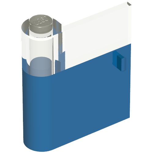 Lego Door 1 x 3 x 3 Left with Window and Vertical Handle / Blue