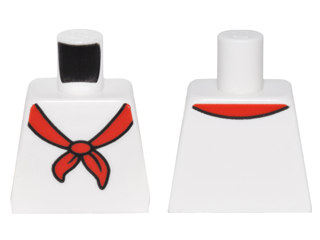 Lego Torso Red Scarf Pattern / White