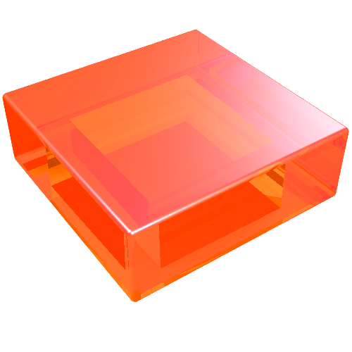 Lego Tile 1 x 1 with Groove / Trans-Neon Orange