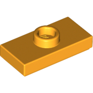 Lego Plate Special 1 x 2 with 1 Stud with Groove and Inside Stud Holder (Jumper) / Bright Light Orange