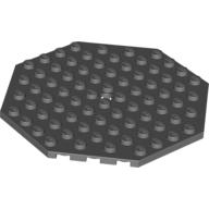 Lego Plate Special 10 x 10 Octagonal with Hole / Dark Bluish Gray