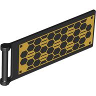 Lego Flag 7 x 3 with Rod and Gold Solar Panel Print