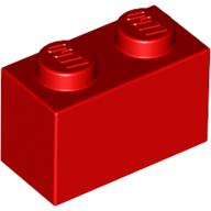Lego Brick 1 x 2 / Red