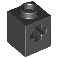 Lego Technic Brick 1 x 1 with Axle Hole / Black