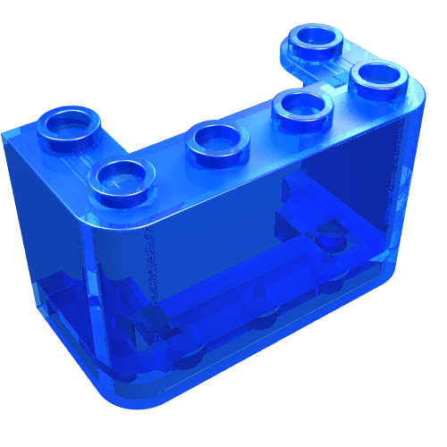 Lego Windscreen 2 x 4 x 2 Vertical / Trans-Dark Blue