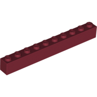 Lego Brick 1 x 10 / Dark Red