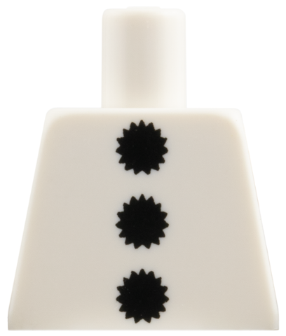 Lego Torso 3 Black Pom Poms Pattern / White