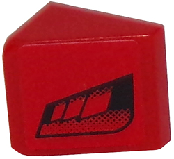Lego Slope 30 1 x 1 x 2/3 with Black Faded Air Vents on Red Background Pattern Model Left Side (Sticker) - Set 8147 / Red