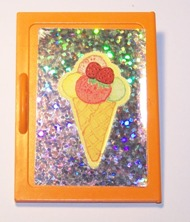 Lego Scala Cupboard Door 8 x 6 with Ice Cream and Hologram Pattern (Sticker) - Set 3116 / Orange