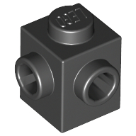 Lego Brick Special 1 x 1 with Studs on 2 Adjacent Sides / Black